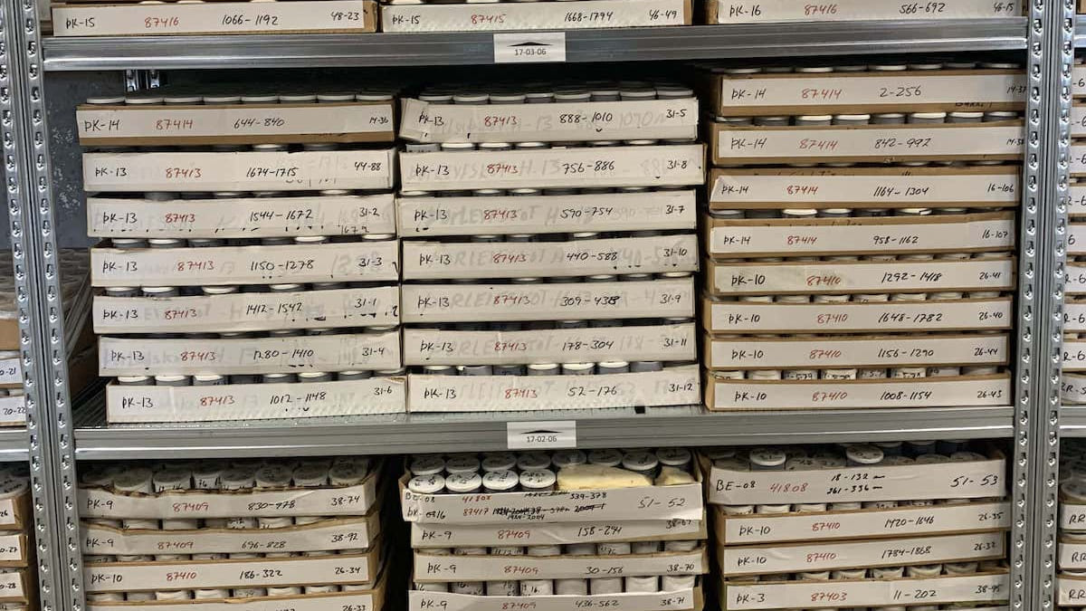 Mynd úr borkjarnasafni Náttúrufræðistofnunar